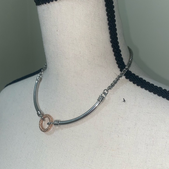 Lia Sophia Silver Necklace with Rose Gold Hardware - Picture 3 of 4
